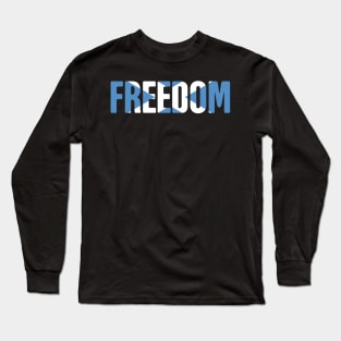 FREEDOM Scottish Flag Design Long Sleeve T-Shirt